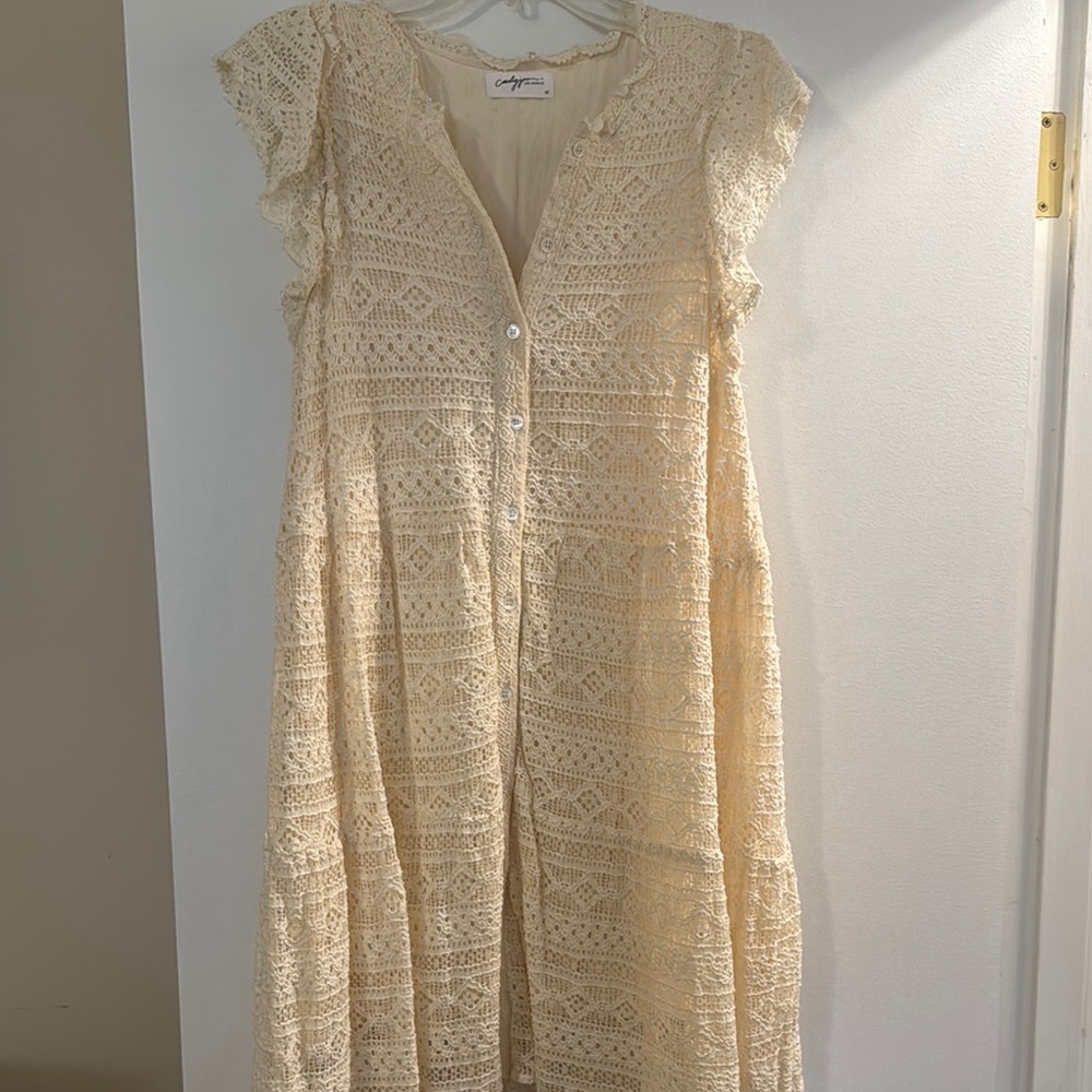 Carly Jean los Angelo’s Cream Lace Dress